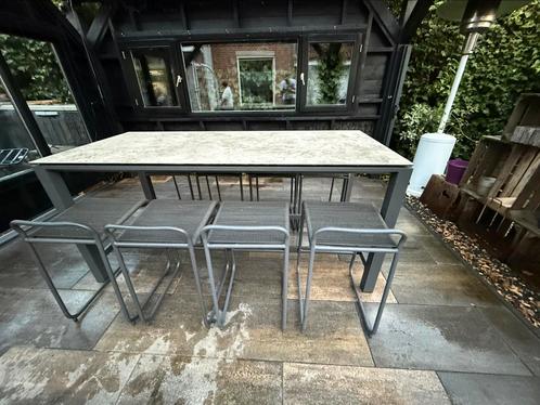 Bar / eettafel, Tuin en Terras, Tuinsets en Loungesets, Zo goed als nieuw, Aluminium, Eettafel, Ophalen