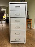 Ikea metalen ladekastje Helmer grijs metallic, Ophalen, Minder dan 50 cm, Gebruikt, 5 laden of meer