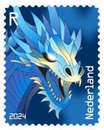 Crypto stamp draak blauw, niet geclaimd, Verzenden, Na 1940, Postfris