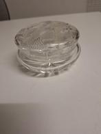 Mooie kristallen bonbonniere / sieradendoos , deksel gelijmd, Antiek en Kunst, Antiek | Glas en Kristal, Ophalen of Verzenden