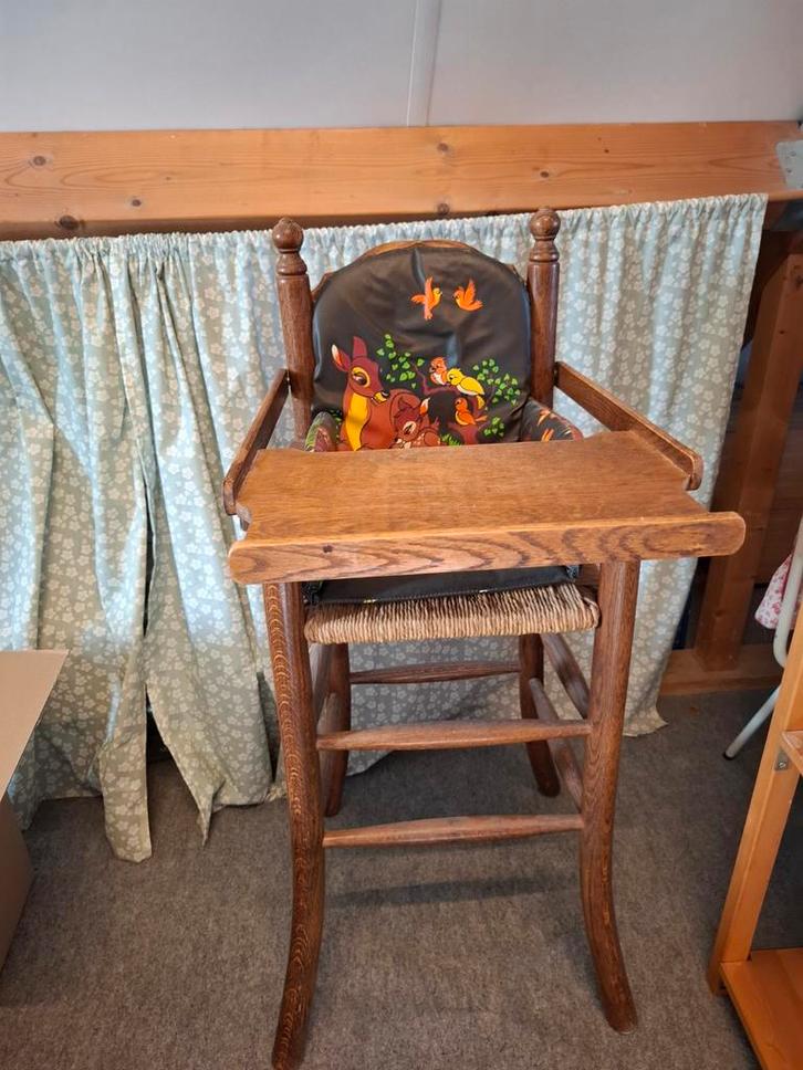 Antieke Kinderstoel met Bambi Bekleding, Huis en Inrichting, Barren, Gebruikt, Ophalen of Verzenden