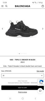 balenciaga  triple S sneakers  maat 31 zwart, Jongen of Meisje, Schoenen, Balenciaga, Ophalen of Verzenden