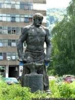 Bulgaars Metaal Werker, Racho de smid, Wandplaat Brons CCCP, Ophalen of Verzenden