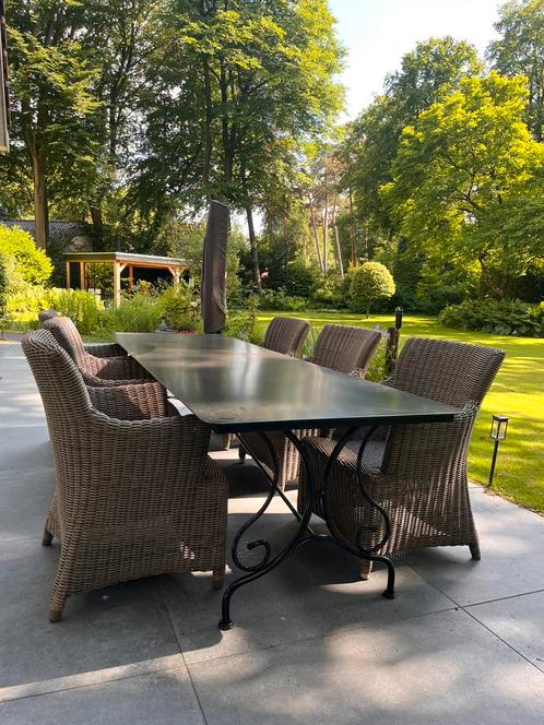 * stalen Tuintafel zwart ijzeren hardsteen tafel gietijzer, Tuin en Terras, Tuinsets en Loungesets, Nieuw, Tuinset, Overige materialen