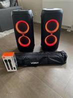 JBL PARTYBOX 310 2x TE HUUR inclusief microfoon en statieven, Center speaker, Zo goed als nieuw, JBL, 120 watt of meer