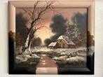 Cornelis Bruinsma: winterlandschap in friesland., Antiek en Kunst, Ophalen