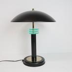 Vintage jaren '80 zwarte design tafellamp., Huis en Inrichting, Lampen | Vloerlampen, Ophalen, Zo goed als nieuw, Glas, Minder dan 100 cm