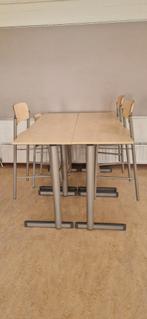 Schooltafel met 4 Stoelen - Hoog Model, Huis en Inrichting, Stoelen, Ophalen, Gebruikt, Schoolmeubilair, Vier