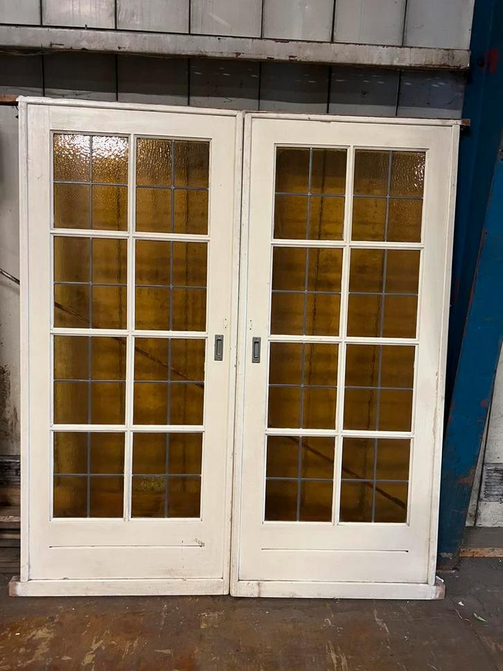 Oude schuif / en-suite deuren 203 x 175, Doe-het-zelf en Verbouw, Deuren en Horren, Gebruikt, Binnendeur, 200 tot 215 cm, 120 cm of meer