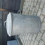 Verzinkte Antieke Vuilnisbak, Ophalen, Gebruikt, 50 tot 75 cm, 40 liter of meer