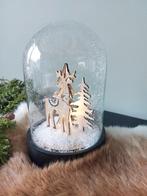 Stolp kerst houten rendier kerstboom Stolpje glas H19, Ophalen of Verzenden, Nieuw