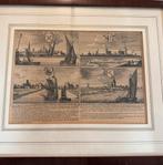 Antieke ets workum Hindelopen IJlst en Sloten 17e eeuw, Ophalen of Verzenden