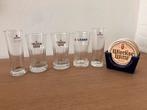 Ridder Maastricht Wieckse Witte glazen en bierviltjeshouder, Ophalen, Gebruikt, Bierglas
