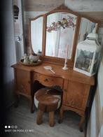 Mooie antieke houten queen ann kaptafel met spiegel, Minder dan 100 cm, 100 tot 150 cm, Hout, Ophalen