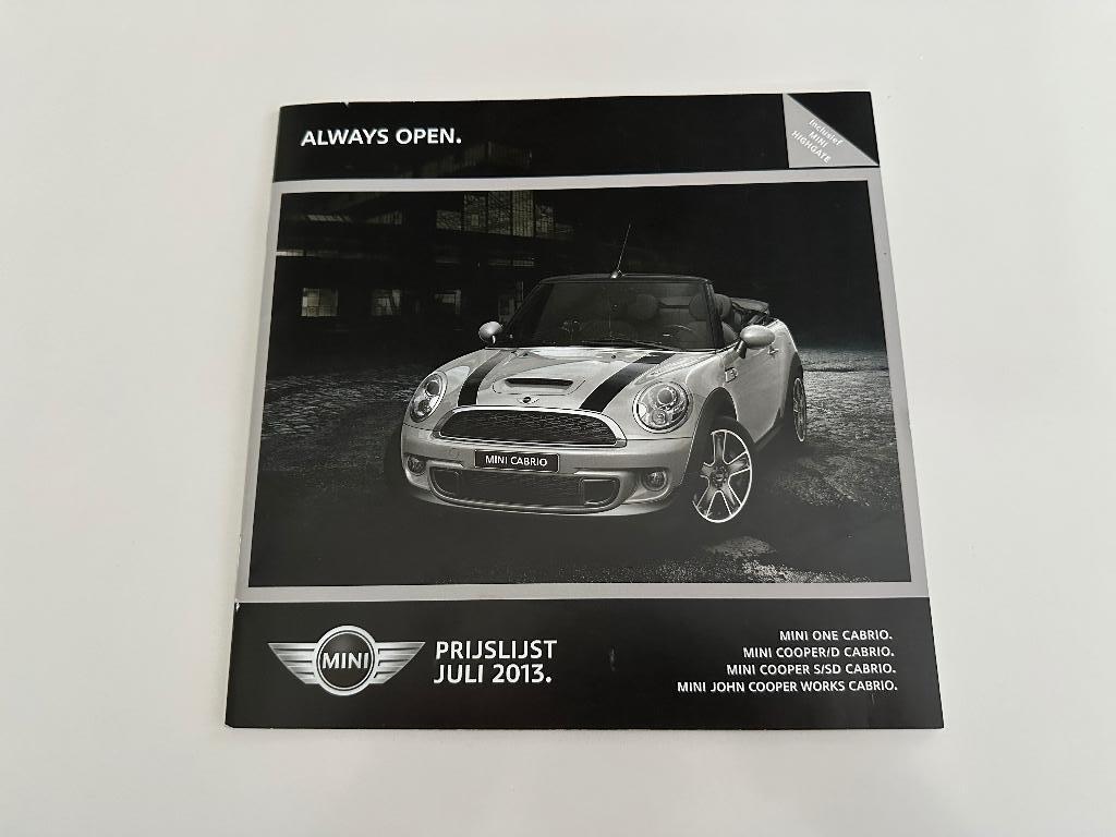 Folder Prijslijst Mini  john cooper works cabrio, Ophalen of Verzenden, Zo goed als nieuw, Overige merken
