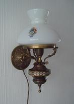 Vintage wandlamp - prachtige combinatie van koper en messing, Antiek / Klassiek, Ophalen of Verzenden, Glas
