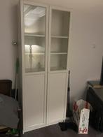 Witte kast met glazen deuren, Huis en Inrichting, Kasten | Vitrinekasten, Ophalen, Gebruikt, 50 tot 100 cm, Glas