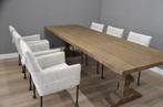 Teak kloostertafel 260 en 300 cm lang 100 cm breed, Ophalen of Verzenden, Vijf personen of meer, 200 cm of meer, Rechthoekig