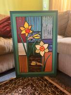 Leuk kleurrijk kunstwerk met textuur, Huis en Inrichting, Ophalen, Zo goed als nieuw, Schilderij, Minder dan 50 cm