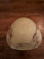 lampenkap melkglas crème met bruine accenten, Huis en Inrichting, Lampen | Lampenkappen, Rond, Ophalen of Verzenden, Zo goed als nieuw