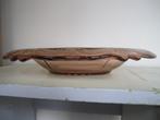 Zalmkleurige brocante fruitschaal, glas doorsnee 31cm, Ophalen of Verzenden, Overige stijlen, Glas, Schaal of Schalen