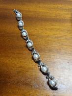 armband zilver kleurig met parels, Sieraden, Tassen en Uiterlijk, Ophalen of Verzenden