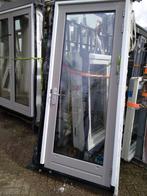 Hardhout kozijn met dubbele deuren, 215 cm of meer, Ophalen of Verzenden, Glas, 120 cm of meer