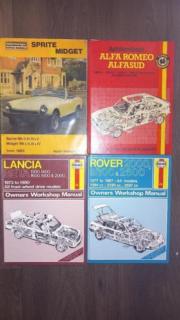 WERKPLAATSHANDBOEKEN MG, ALFASUD, LANCIA BETA, ROVER SD1 beschikbaar voor biedingen