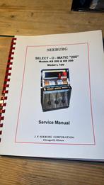 Seeburg KS200 en KD200 model L100 service manual, Ophalen of Verzenden, Zo goed als nieuw, 1950 tot 1960, Seeburg