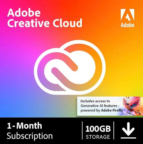 Adobe Creative Cloud - 1 maand, Computers en Software, Ontwerp- en Bewerkingssoftware, Nieuw, MacOS, Windows, Ophalen