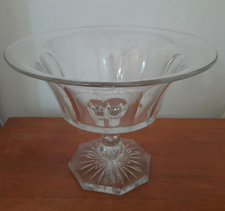 Antieke Kristallen (fruit)schaal 1850 -1870 KWADRAAT, Antiek en Kunst, Antiek | Glas en Kristal, Ophalen of Verzenden