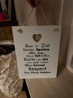 Tekstbord Broer en Zus, Ophalen of Verzenden, Zo goed als nieuw