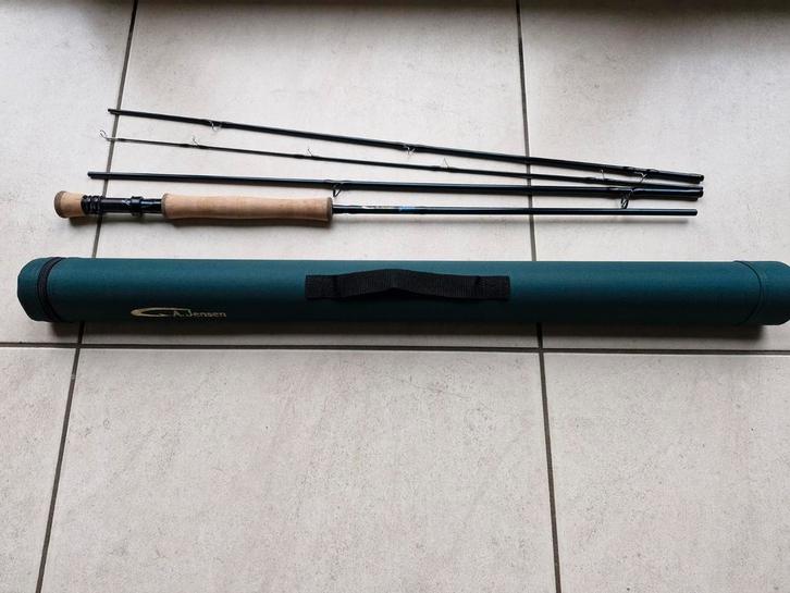 Vliegenhengel A. Jensen van Big Streamers, Watersport en Boten, Hengelsport | Vliegvissen, Zo goed als nieuw, Werphengel, Ophalen of Verzenden