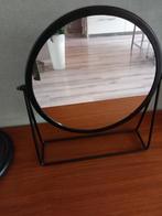 Zwarte ronde spiegel op standaard, Ophalen, Minder dan 50 cm, Rond, Zo goed als nieuw