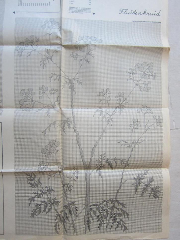 borduur en patroon fluitenkruid GROOT Wilde weide bloemen, Hobby en Vrije tijd, Borduren en Borduurmachines, Zo goed als nieuw