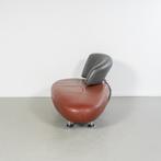 1x Leolux Kikko Chaise Longue Links Rood/Antraciet - Chroom, Niet ingevuld, Eenpersoons, Niet ingevuld, Ophalen of Verzenden