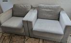 GRATIS 2 stoelen/fauteuils  licht grijs gemeleerd. Heibloem., Ophalen, Gebruikt