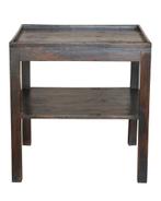 Antiek teakhouten bijzettafel met donkere patina, Ophalen of Verzenden, Gebruikt