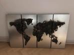Metalen wereldkaart 165x100, Ophalen, Zo goed als nieuw, Schilderij, Minder dan 50 cm