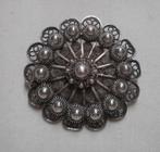 Zilveren Zeeuwse knop / drachtknop broche nr.270, Sieraden, Tassen en Uiterlijk, Antieke sieraden, Verzenden, Zilver, Broche