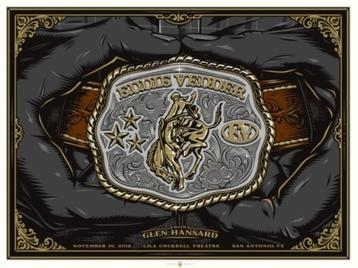 Eddie Vedder San Antonio 16-11-2012 originele concert poster beschikbaar voor biedingen