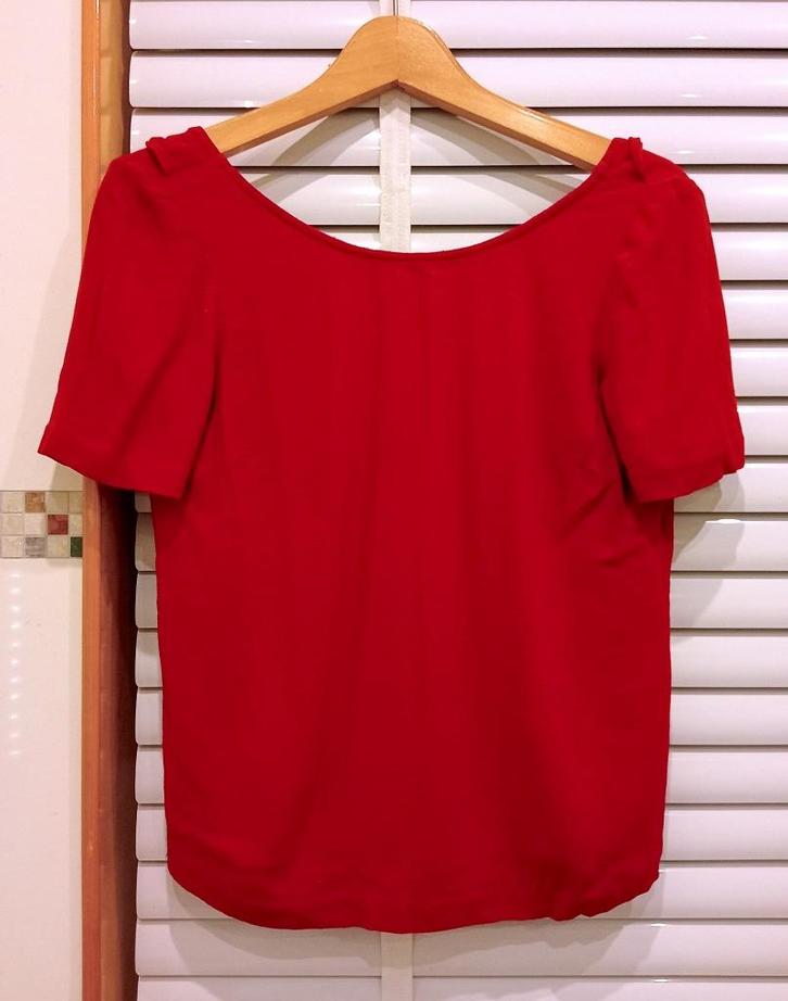 Ba&sh - rode viscose top, Kleding | Dames, Tops, Zo goed als nieuw, Maat 34 (XS) of kleiner, Rood, Korte mouw, Verzenden