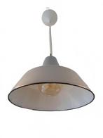 Industriele Philips Pendellamp Orvelte Grijs 40 Emaille, Ophalen of Verzenden, Minder dan 50 cm, Industrieel, Metaal