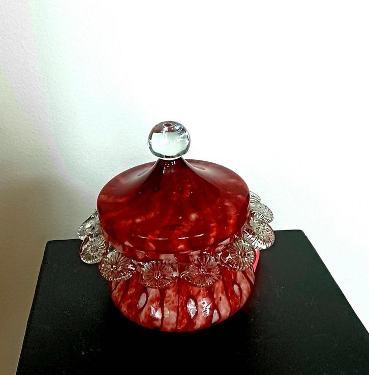 Boheems dekselpotje Wilhelm Kralik, Antiek en Kunst, Antiek | Glas en Kristal, Ophalen of Verzenden