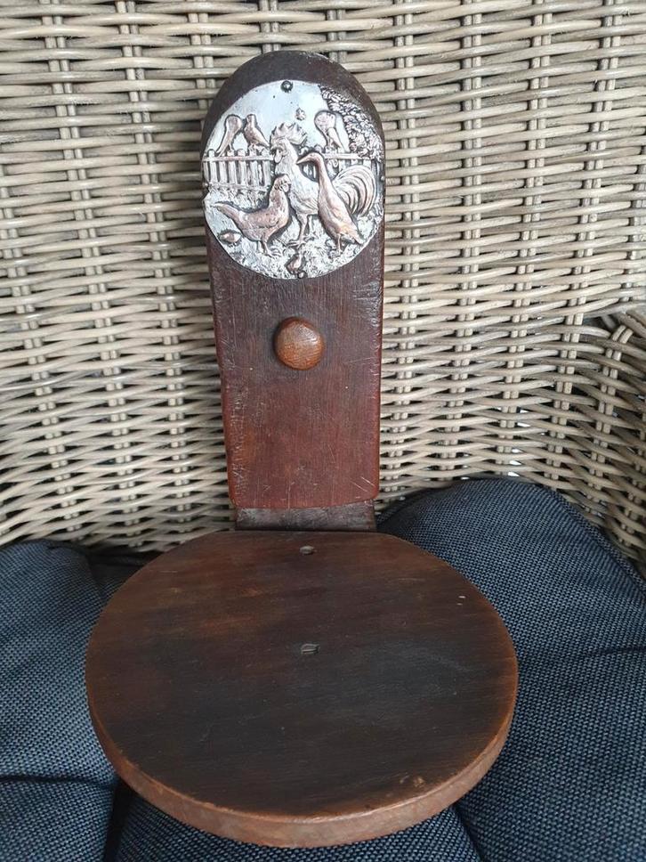 Oude Houten Wandplank met Haan, Antiek en Kunst, Antiek | Woonaccessoires, Ophalen of Verzenden