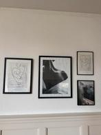 4 posters van Desenio met lijsten, Huis en Inrichting, Ophalen, Gebruikt, Metaal of Aluminium, Minder dan 50 cm