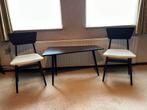 Retro Stoelen en Tafel - 87x48cm, Ophalen, Gebruikt, Twee, Zwart