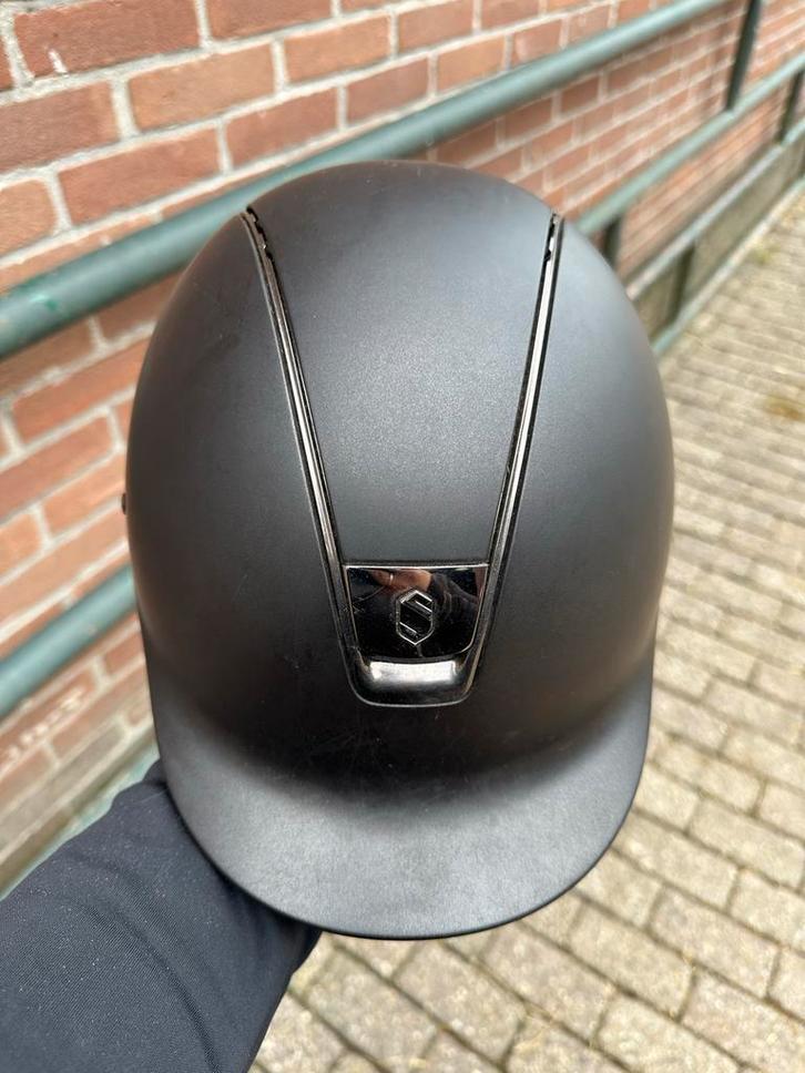 Samshield cap diep donker bruin, Dieren en Toebehoren, Paardrijkleding, Gebruikt, Dames, Heren, Cap, Dressuur, Ophalen of Verzenden