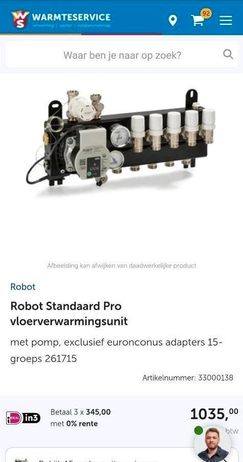 Robot Vloerverwarmingsunit 15 groepen - Standaard Pro, Doe-het-zelf en Verbouw, Verwarming en Radiatoren, Nieuw, Overige typen