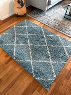 Blauw vloerkleed met ruitpatroon, Ophalen, 100 tot 150 cm, Blauw, Zo goed als nieuw